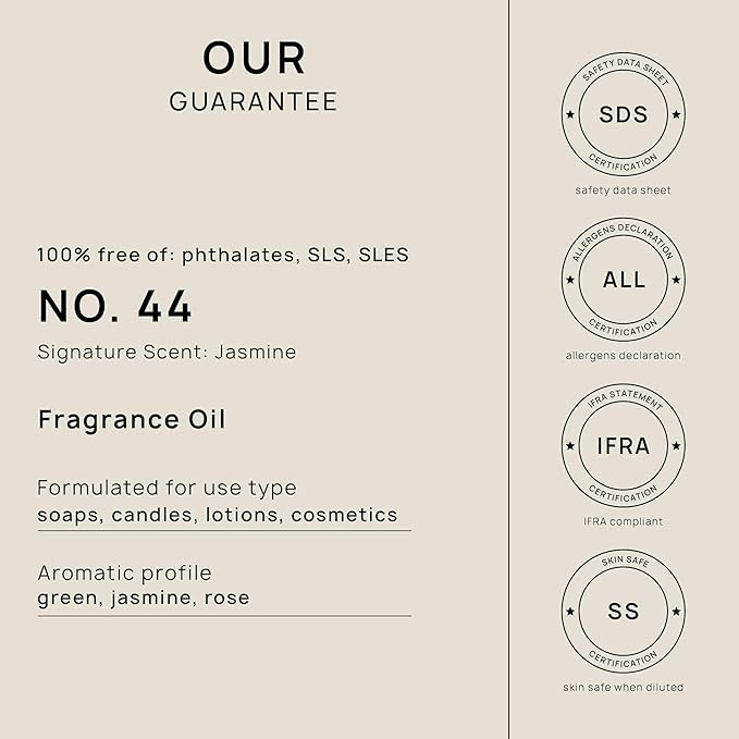 VINEVIDA [128oz] Jasmine Fragrance Oil for Candle Making and Soap Making - Premium Candle Scents for Soy Candles