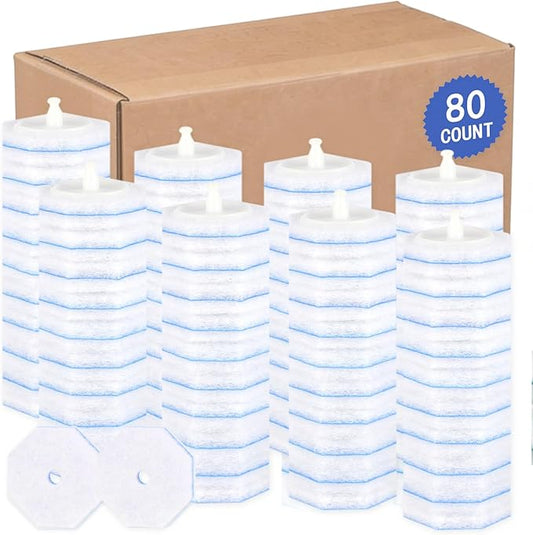 80 Count Disposable Toilet Wand Refills for Clorox Toilet Wand, Compatible with Most Toilet Wand Refill System, 5X Cleaning Power Scrubber Refill,360° Efficient Cleaning, No Falling Apart