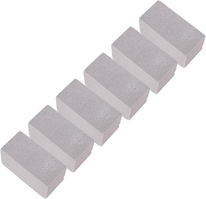 AUNMAS 6PCS Pool Pumice Stones, PVC Blocks for Hard Water Scale Calcium Deposits, with Long Lasting Performance, for Kitchen Sink Toilet Bowl Bathtub Shower Tile (L)