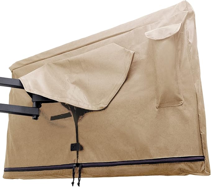 Outdoor TV Cover 55 inch - with Zipper, Weatherproof, Waterproof 360 Degrees Protection, Soft Non Scratch Interior - Beige