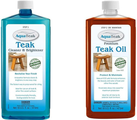 AquaTeak Care Kit: Premium Teak Oil & Teak Cleaner & Brightener