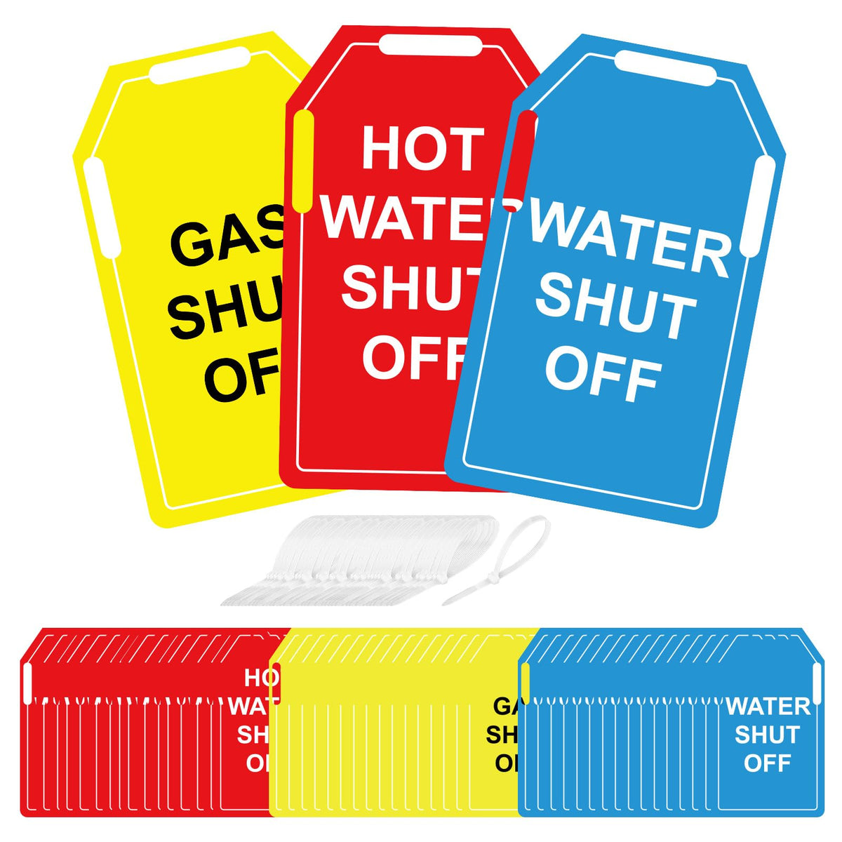 48 PCS Shut Off Valve Tags 5 x 3 Inch Plastic - Image 1