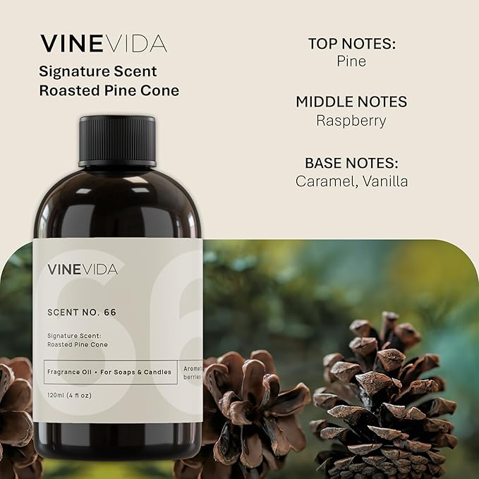 VINEVIDA [4oz] Roasted Pine Fragrance Oil for Candle Making and Soap Making - Premium Candle Scents for Soy Candles