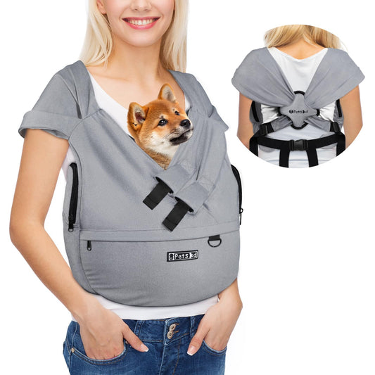Dog Carrier Sling for Small Pet 7-15 LBS, Grey - Image 1