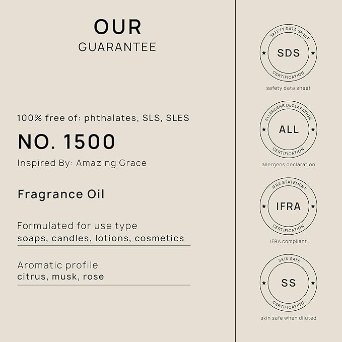 VINEVIDA Amazing Grace by Philosophy Fragrance Oil for C le Making Scents Soap Making, Perfume Oils, Soy C les, Bath Bombs, Linen Spray Air Freshener, Laundry Freshies 32 Fl Oz (Pack of 1)