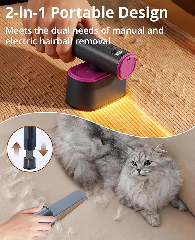 Fabric Shaver, 2-in-1 Rechargeable Lint Shaver with Dual Shaving Heads, Digital LED Display, 6-Leaf Blades, 2-Speed Sweater Shaver to Remove Pilling & Fuzz from Clothes, Furniture, Couch