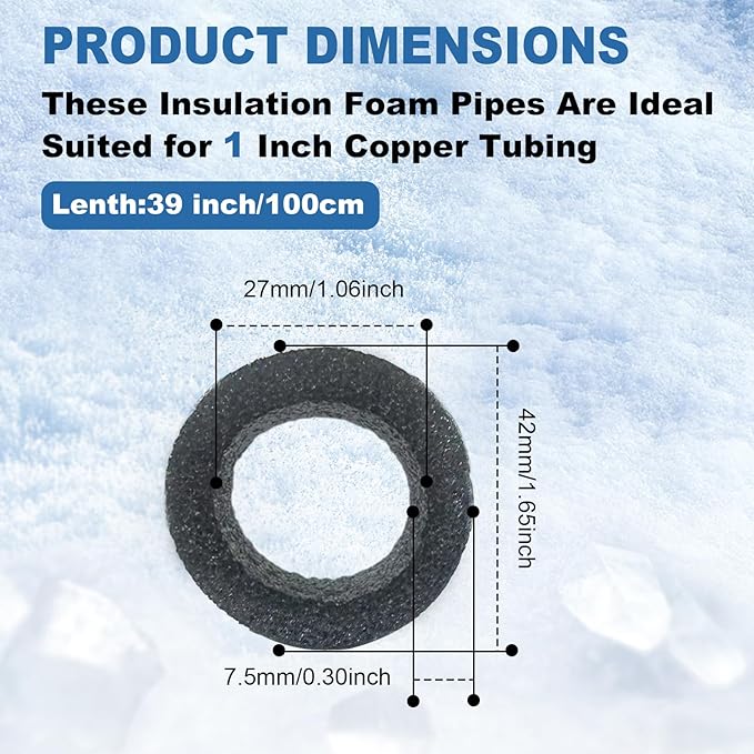Insulating Foam Pipe Covers, Outdoor Water Pipe Insulation Water Pipe Freeze Protection,Foam Tube Suitable for Outdoor and Indoor Water Pipe Pipeline(12 Pcs,1inch)