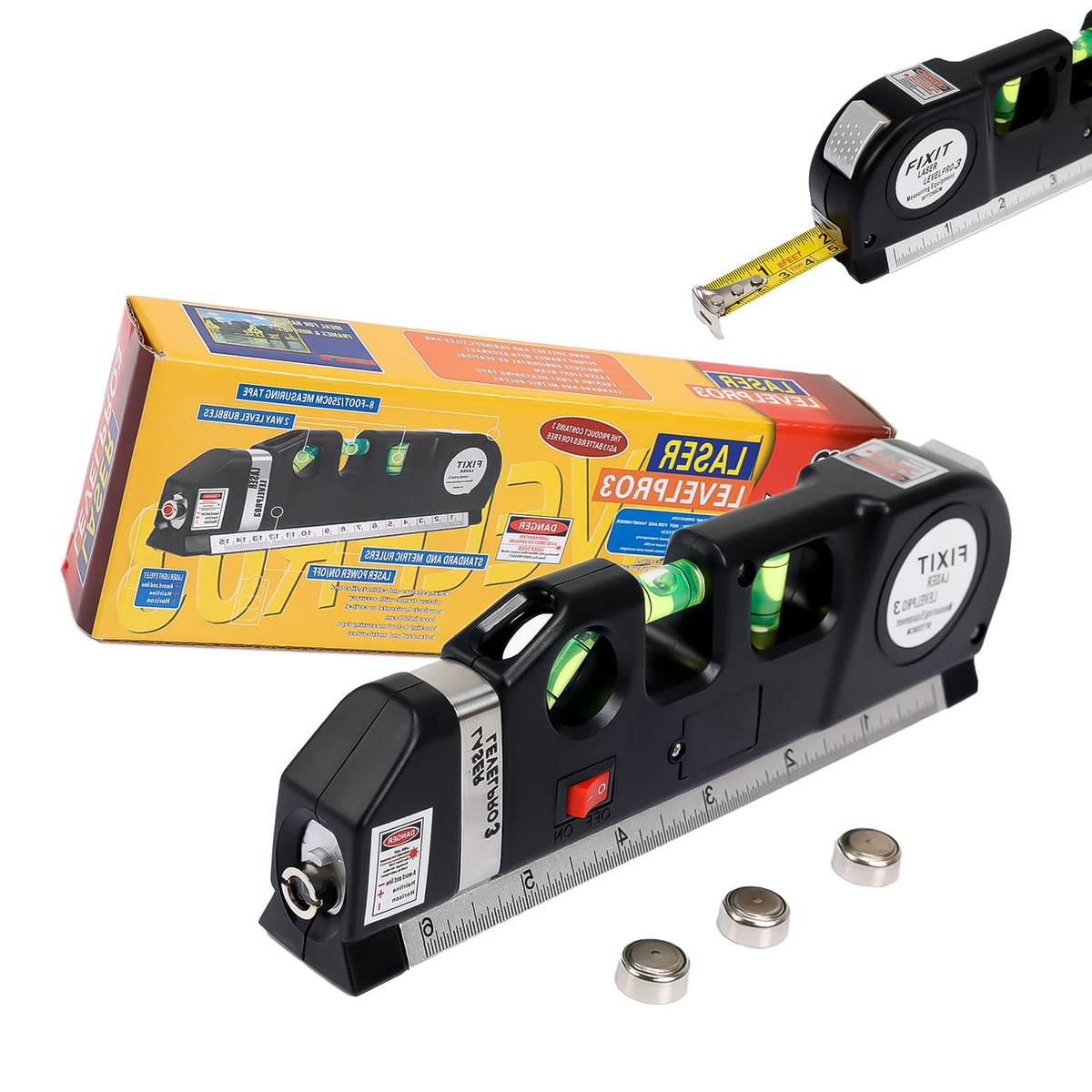 Laser Level Line Tool, Standard Cross Line Laser Leveler Beam Kit - Image 1