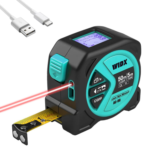WIDX 2 in 1 Laser Tape Measure,164ft Laser Measurement & 16ft - Image 1