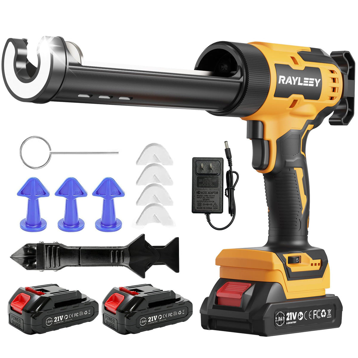 Electric Caulking Gun, Battery Powered Caulk Gun with 2 x - Image 1