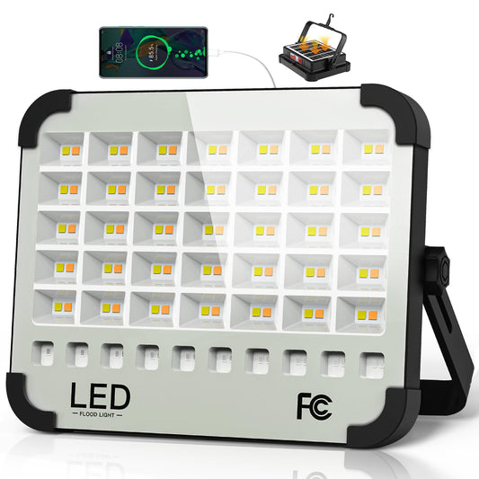 200W 20000LM Solar LED Work Light, 20000mAh Rechargeable - Image 1