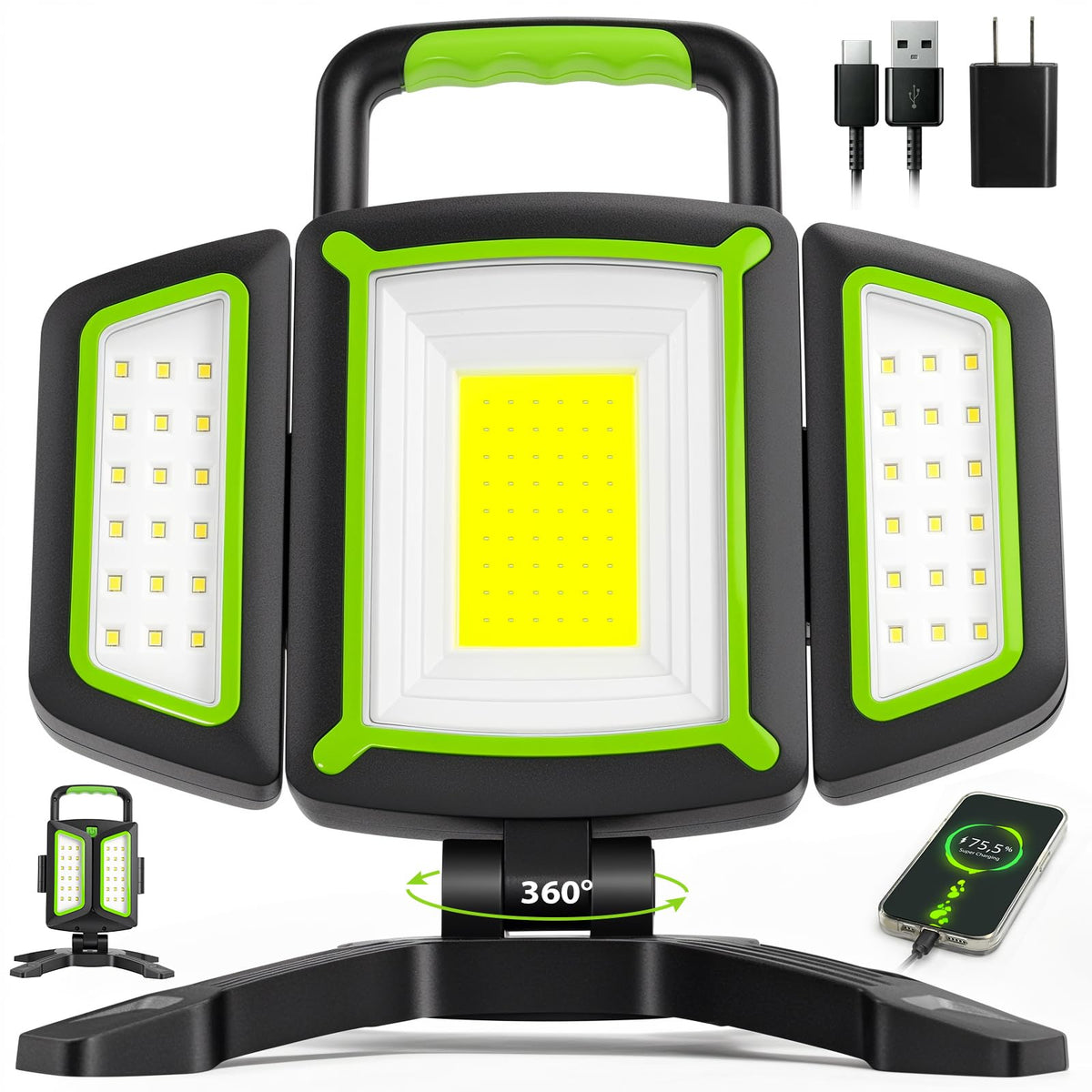 30W Rechargeable LED Work Light, 3000LM Magnetic - Image 1