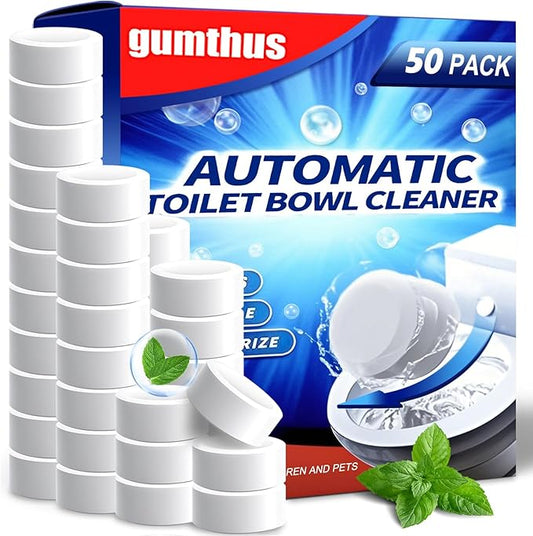 Automatic Toilet Bowl Cleaner Tablets, Bleach.Descale & Deodorize-Tank Drop-In Tablets for Stain&Limescale Removal, Fresh Scent, Septic-Safe, Compatible with effective to use Works with Toilets -good