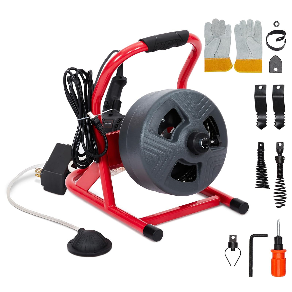 Garvee Drain Auger Machine 50 ft X 5/16 in, Automatic - Image 1
