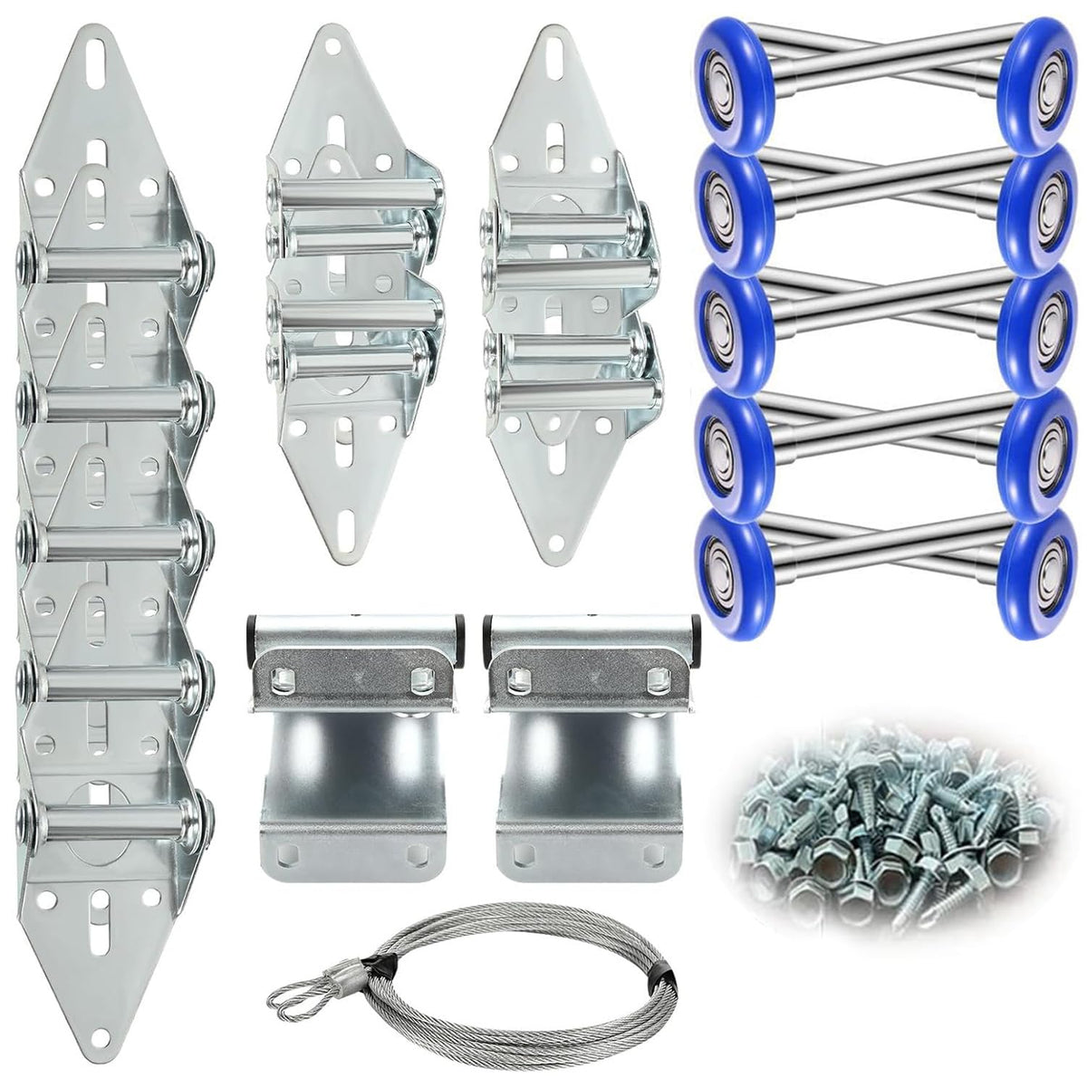 Linwnil Garage Door Rollers Hinges Set Bracket Screw Wire - Image 1