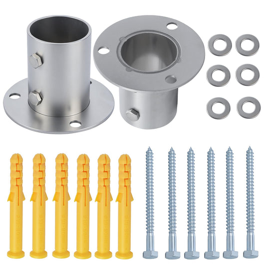 2 Packs NE1228PR 304 Stainless Steel Silver Deck Flanges - Image 1