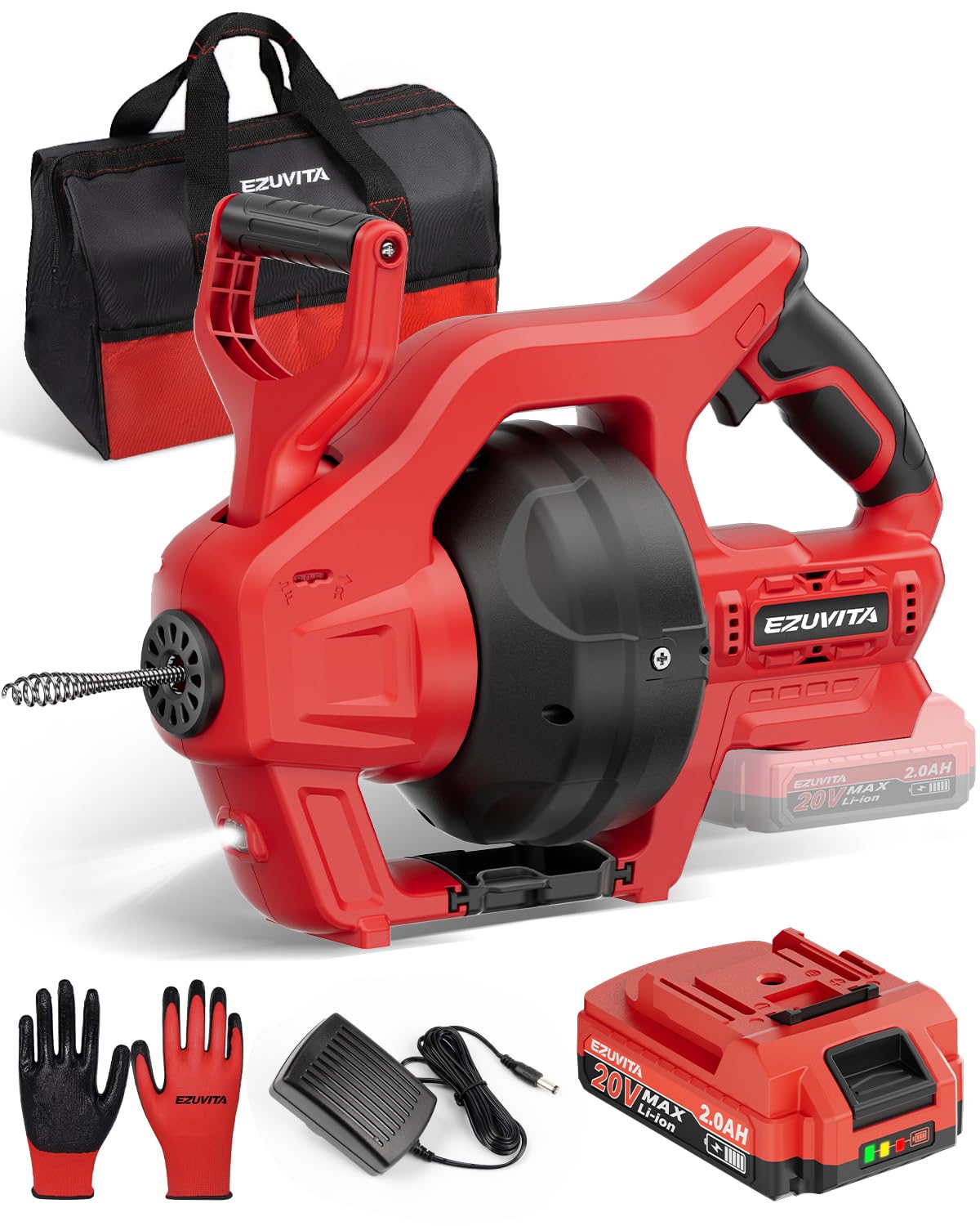 20V Cordless Electric Drain Snake - Image 1