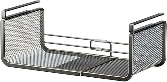 Expandable Hanging Storage Racks for Kitchen Cabinet ，Pantry & Cupboard Under Shelf Basket Organizer (Black)