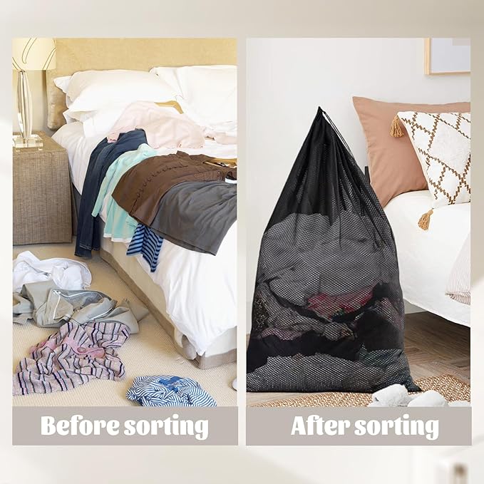 Laundry Bag Mesh Laundry Bags Mesh Wash Bags,Travel Laundry Bags For College Dorm Travel Family -23×34 Inch