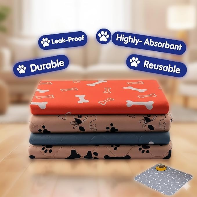 Puppy Pads with pheromones, Reusable Puppy Pads for Dogs & Cats, Washable, Durable Leak-Proof & Anti-Slip Pet Training Pads for Home & Travel(Red, M: 23.6" × 15.7")