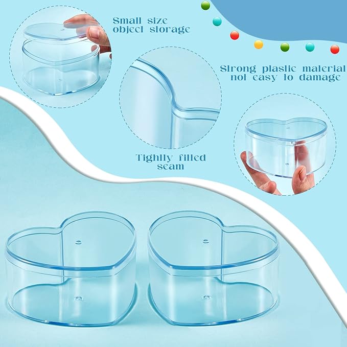 Blulu 8 Pcs Clear Acrylic Box with Lid Plastic Jewelry Mini Storage Box Mini Cube Containers for Candy and Tiny Jewelry Easter Party Favor(3.27 x 2.76 x 1.57 Inch,Classic Style)