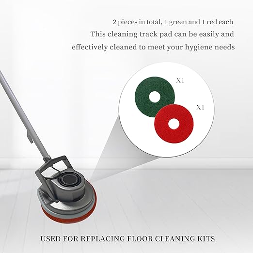 Cleaning Orbiter Pad 437.049 437.056 Fits for Oreck 550MC Orbiter Floor Machine-Medium Grit (150),12inch Diameter Floor Scrubber Pads (Green & Red)