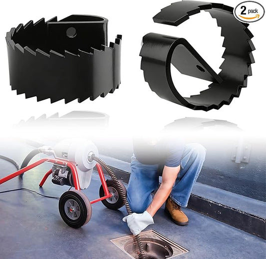 (2 Pack) 3HDB Heavy Duty Root Saw Drain Cleaner Cutter for General Wire 5/8" to 3/4" Drain Cables with Connectors, Alloy Steel Root Cutter Blade for Sewer Line & Pipe Drains Cleaning