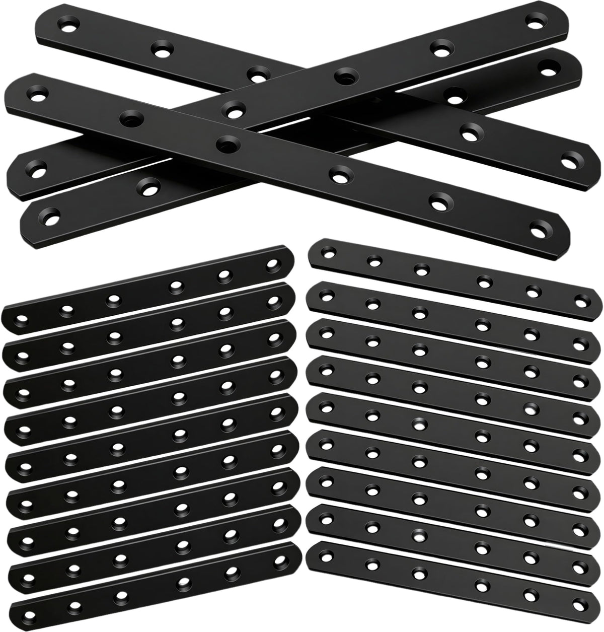 20Pack Straight Brackets Black 6.5Inch 160MM Mending Plate - Image 1