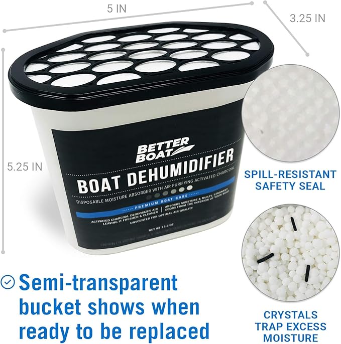 Charcoal Moisture Absorber & Odor Remover - Boat Dehumidifier 2 Pack