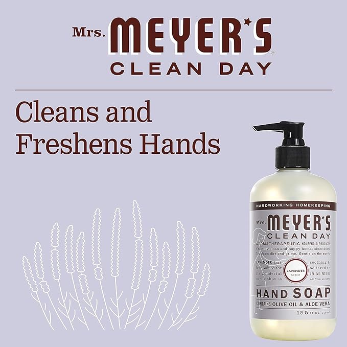 Mrs. MEYER'S CLEAN DAY Variety, 2 Liquid Hand Soap 12.5 OZ, 1 Liquid Dish Soap, 16 FL OZ (Lavender)