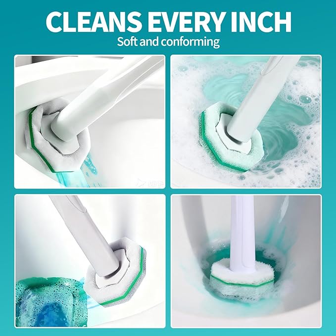 60 Count Toilet Brush Heads, Toilet Wand Refills ，Suitable for Most Disposable Toilet Brushes. Features a Convenient snap-on Design. Both Home and Commercial use.No Falling Apart, Fresh Fragrance
