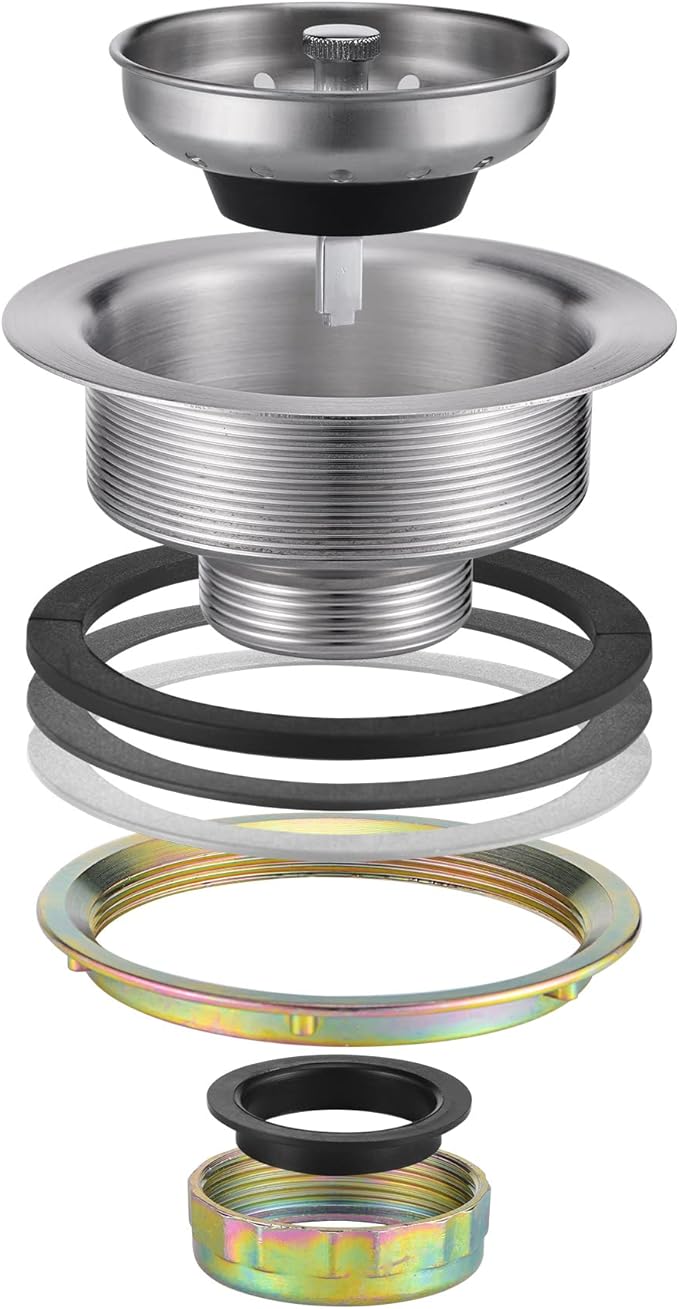 Luxier KS03-B 3-1/2 in. Drop-In Kitchen/Bar Sink Basket Strainer in Brushed Stainless Steel