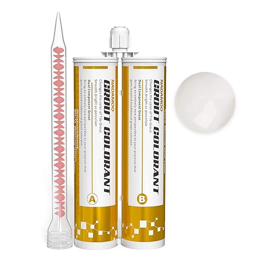 Dual-Tube Epoxy Grout, Porcelain White Finish