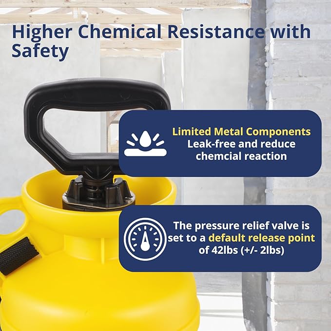 Sprayers Plus Acid Sprayer 2 Gallon, Acid Pro Compression Sprayer, Chemical Resistant, Leak-Free, for Acid Stain Muriatic Acid