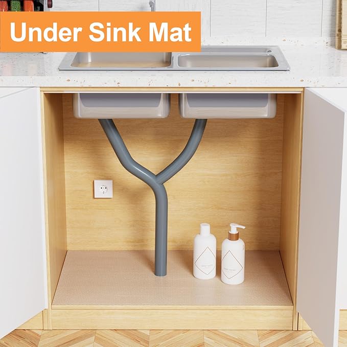 Shelf Liners for Kitchen Cabinets Clear - 30 Inch Wide x 20 FT Long Large Waterproof Under Sink Mat - Translucent Non-Adhesive Easy to Cut Protector Drawer Mat for Pantry Refrigerator