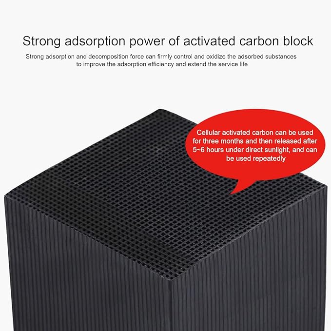 Pssopp Aquarium Water Purifier Cube Filter, High Efficiency Strong Filtration Activated Carbon Aquarium Filter for Ponds Fish Stock (10x10x10cm / 3.9x3.9x3.9in)
