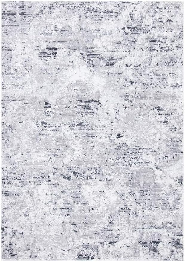 SAFAVIEH Amelia Collection Accent Rug - 3' x 5', Grey & Ivory, Modern Abstract Design, Non-Shedding & Easy Care, Ideal for High Traffic Areas in Entryway, Living Room, Bedroom (ALA705G)