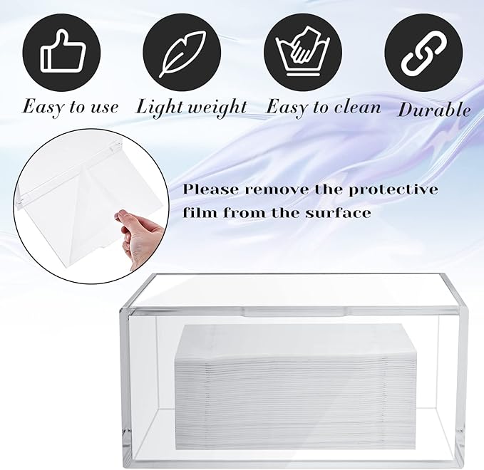 Maitys 2 Pcs Acrylic Laundry Dryer Sheet Holder Clear Dryer Sheets Dispenser Container with Lid for Laundry Room Organization - Fabric Softener Sheets Storage Box for Home, Transparent(Classic Style)