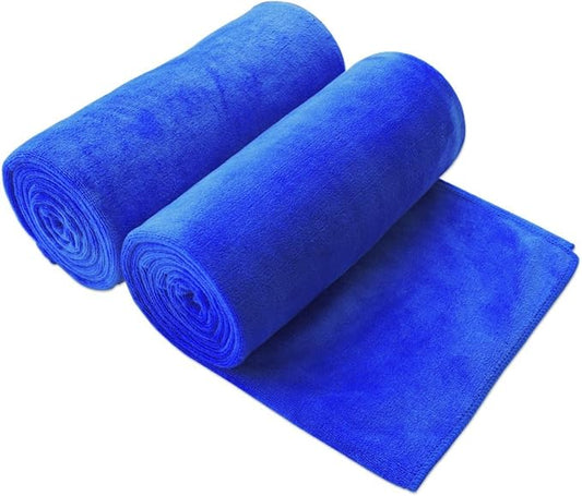 JML Large Bath Towels 30 x 60 Inches, Microfiber Body Towel Set for Adult, 2 Pack - Soft Absorbent, Quick Dry, Perfect for Bathroom,Hotel,Gym, Yoga, Swimming, SPA, Fitness, Sport, Dark Blue