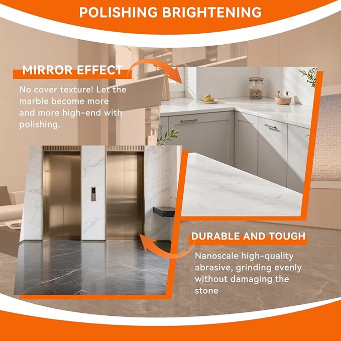 Marble Polishing Powder, Granite Countertop Polish - Suitable for All Kinds of Stone, Countertops, Floors Polishing | Restore and Enhance Stone Natural Brilliance (1 kg)