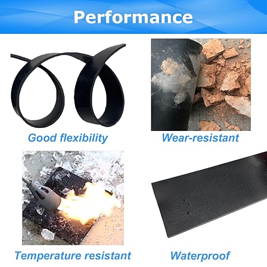 Adhesive Rubber Strips 1/16 (.062)" Thick X 1" Wide X 10'Long, Solid Rubber Strip with Adhesive for DIY Gaskets Crafts Pads Sealing Abrasion Supports Flooring Protection Warehouse