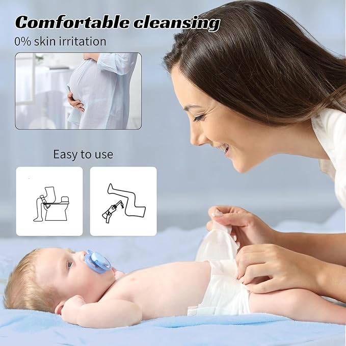Portable Bidet for Travel,Rechargeable Travel Bidet Sprayer with Adaptor, Waterproof High Pressure Handheld Bidet for Women Men Personal Hygiene,Black