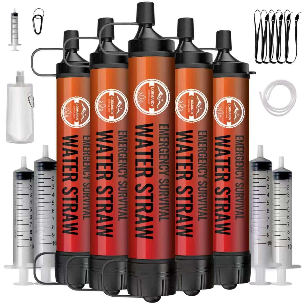 Straw Water Filter 5 Pack - Outdoor Camping & Hiking - Image 1