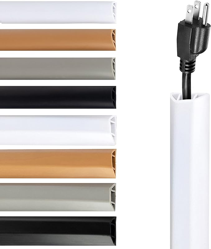 Rubber Bond TV Cord Hider Cable Protector - Strong Self Adhesive Wall Cord Cover Cable Hider - Low Profile Cable Management Wall Cord Concealer Cable Raceway