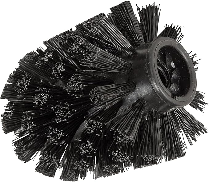 Toilet Bowl Cleaner Brush Replacement Head, Black Brush Head for Toilet Brush with Adaptar, Plastic, Dimensions 2.93 x 3.66 x 2.95 in, Ø 2.95 in
