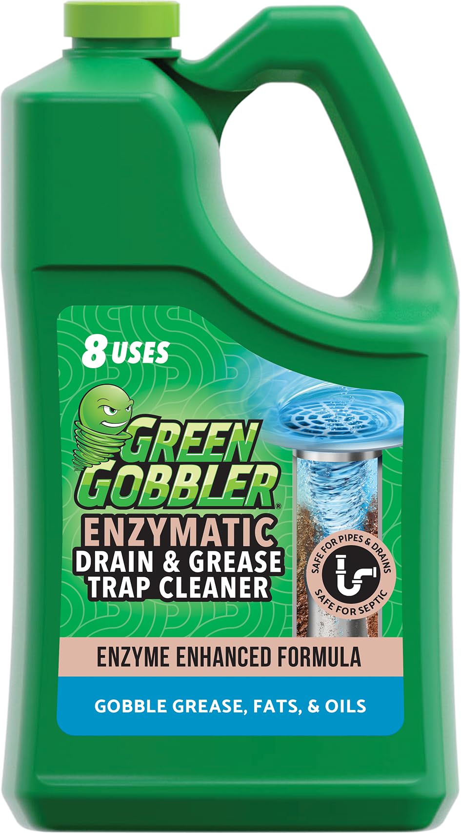 Green Gobbler Enzyme Drain Cleaner 1 Gallon for Grease Traps & - Image 1