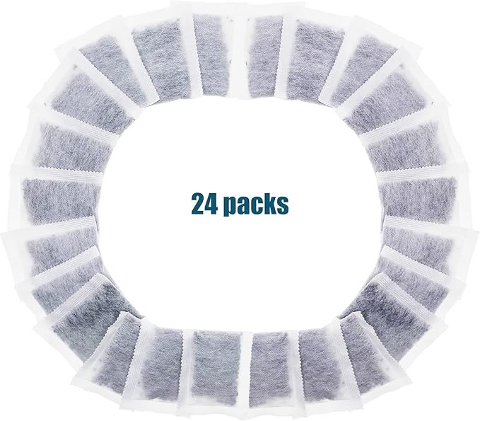 24 Pack Replacement Activated Charcoal Distiller Filters - Coconut Shell Activated Carbon Filter Sachets -Compatible with Megahome and other Countertop Distillers