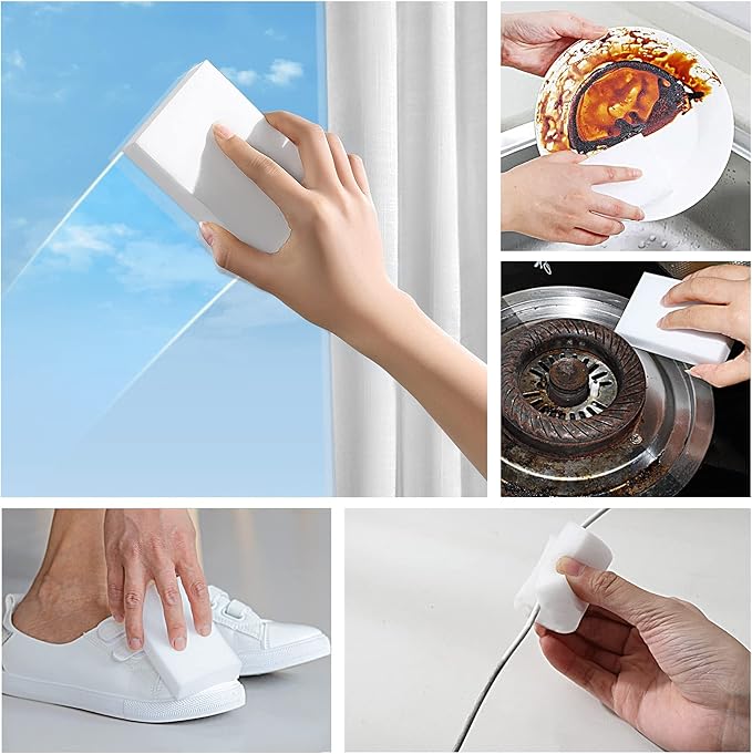 Melamine Sponge, 100Pcs+50Pcs+25Pcs,175pcs in total, Magic Sponge Eraser, Durable Cleaning Foam, Premium Scrubber Pads, for Sinks, Kitchen, Bathroom, Wall, Glass, Shoes, Multi-Purpose Powerful Sponge.
