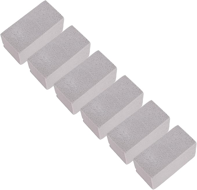 AUNMAS 6PCS Pool Pumice Stones, PVC Blocks for Hard Water Scale Calcium Deposits, with Long Lasting Performance, for Kitchen Sink Toilet Bowl Bathtub Shower Tile (L)