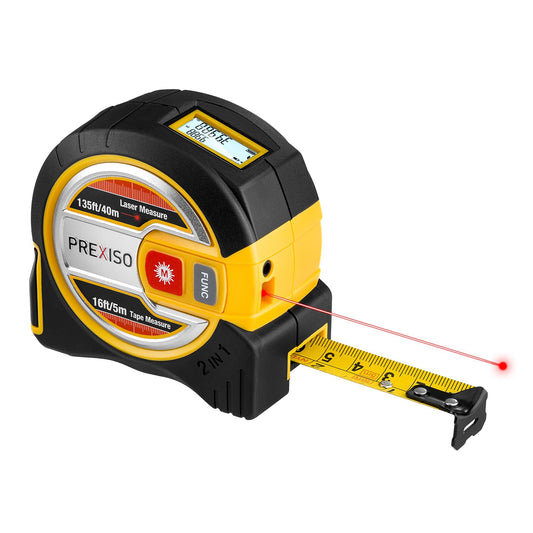 PREXISO 2-in-1 Laser Tape Measure - NOT Digital - 135Ft - Image 1